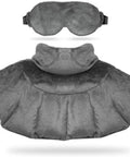Neck & Shoulder Wrap With Hot & Cold Therapy For Pain Relief, Muscle Relaxation & Stress Reduction + Heated Eye Mask For Dry Eyes & Headaches Comfort Fit Design