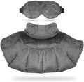 Neck & Shoulder Wrap With Hot & Cold Therapy For Pain Relief, Muscle Relaxation & Stress Reduction + Heated Eye Mask For Dry Eyes & Headaches Comfort Fit Design
