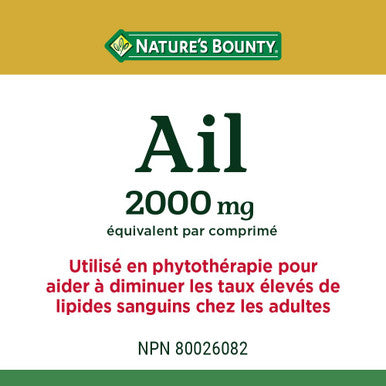 Nature's Bounty Garlic 2000Mg 200 Tablets