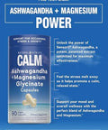 Natural Vitality Calm Ashwagandha + Magnesium Glycinate Capsules Support for Occasional Stress and Anxiety Gluten Supplement 90 Count
