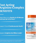 Doctor'S Best Fast Acting Arginine Complex - L Arginine Supplements For Men & Women Helps Nitric Oxide Level Blood Flow & Cardiovascular Health Support 1500 Mg Per Serving Vegan 60 Tablets