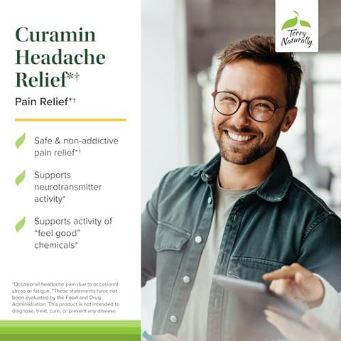 Terry Naturally Curamin Headache Dietary Supplement With Dlpa & Boswellia Enhanced Absorption Curcumin To Support Headache Relief Gluten & Nongmo Relaxation Supplement 21 Tablets