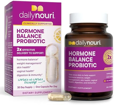 Dailynouri Daily Nouri Hormone Balance Probiotic & Digestive Support Probiotic Bundle Supports Gut Health Bloating Relief Skin Immunity Vaginal Ph & Healthy Estrogen