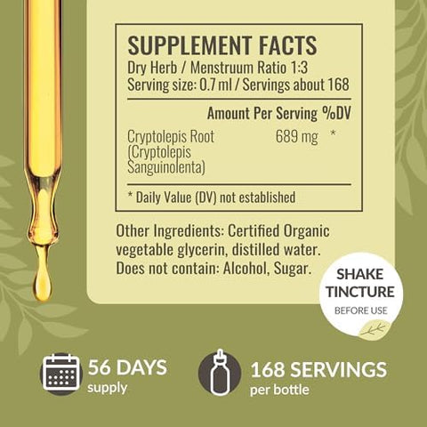 Herbamama Liquid Drops Kit - Bundle Of Cryptolepis Root And Black Elderberry Tincture 4 Fl Oz - Vegan Non-Gmo Sugar & Alcohol- - 2 Pack