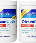 21St Century Calcium Citrate Plus D Maximum Caplets 400 Count (Pack Of 2)