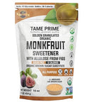 Tame prime USDA Organic Brown Monkfruit sweetener with Allulose from figs, 1 lb (454 g), 1:1 sweet like brown sugar, organic monk fruit without erythritol, 0 calories, 0 Glycemic index, Keto brown sugar, golden granulated, organic brown sugar substitute