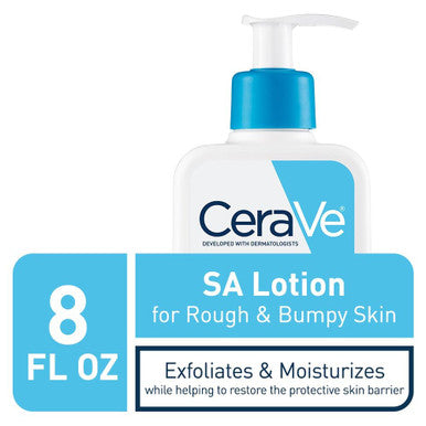 Cerave Sa Lotion For Rough & Bumpy Skin Vitamin D Hyaluronic Acid Lactic Acid and Salicylic Acid Lotion Fragrance Free and Allergy Tested 8 Ounce