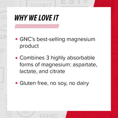 Gnc Super Magnesium 400Mg Supplement, Supports Strong Bones And Teeth, Highly Absorbable, 45 Servings