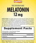 Sundance Melatonin 12Mg 60 Fast Dissolve Tablets Natural Berry Flavor Vegetarian Nongmo And Gluten Supplement