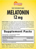 Sundance Melatonin 12Mg 60 Fast Dissolve Tablets Natural Berry Flavor Vegetarian Nongmo And Gluten Supplement