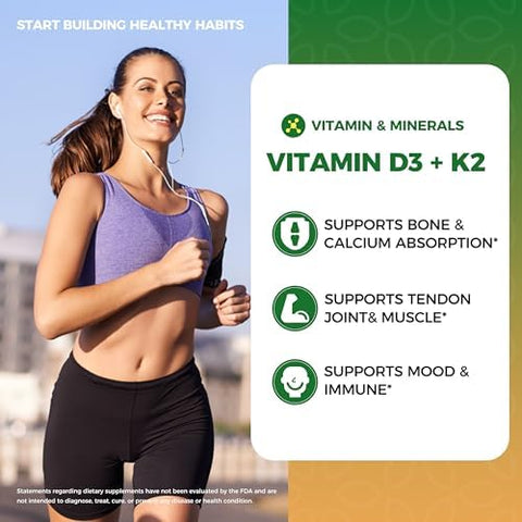 2 Pack Organic Vitamin D3 K2 Liquid w/ Vegan Omega3 and Coconut MCT Oil 10000 IU Maximum Strength Vitamin D Supplement No Fillers NonGMO K2 as MK7 for Bones Muscles and High Absorption2 Fl Oz