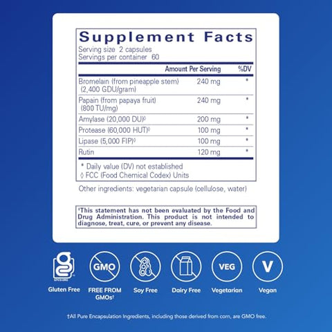 Pure Encapsulations A.I. Enzymes Balanced Plant Enzyme Formula For Joint Muscle And Digestive Support 120 Capsules