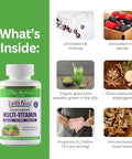 Paradise Herbs Earth's Blend Once Daily Multivitamin with Iron 48 Organic Superfoods Probiotics Antioxidants Vitamins A B12 C D K2 120 Capsules