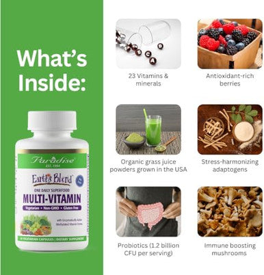 Paradise Herbs Earth'S Blend Once Daily Multi For Men & Bcomplex Bundle