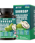 Soursop Graviola Supplement with Sea Moss Moringa Turmeric Black Seed Oil Oregano Ashwagandha 20inOne Herbal extracts for Overall HealthEnhancing Vegan NonGMO 60 Capsules