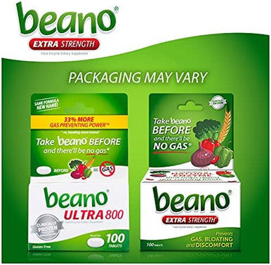 Beano Ultra 800 Gas Prevention And Digestive Enzyme Supplement 100 Count & Gasx Extra Strength Gas Relief Softgels With Simethicone 125 Mg For Bloating Relief 72 Count