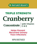 Nature s Bounty Natural Cranberry Fruit Vitamin C 100 Count