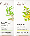 Gya Labs Tea Tree Oil For Skin & Lemon Essential Oil For Diffuser Set - Aromatherapy Grade Essential Oils Set - 2X0.34 Fl Oz - Gya Labs