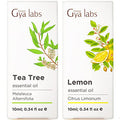 Gya Labs Tea Tree Oil For Skin & Lemon Essential Oil For Diffuser Set - Aromatherapy Grade Essential Oils Set - 2X0.34 Fl Oz - Gya Labs