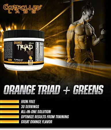 Controlled Labs Orange Triad + Greens & Glycergrow Bundle Joint Support Immune Health Muscle Volume & Vascularity Performance & Recovery Stack
