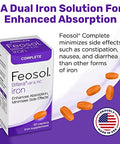 Feosol Complete Iron Supplement 30 Count and Colace Stool Softener 60 Count Bundle