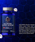 Goldopus Marine Collagen Peptides Capsules With Hyaluronic Acid Coenzyme Q10 Vitamin C - Preserve Beauty And Youth - Promote Firm Skin Strong Nails&Hair Healthy Joints 90 Capsules 1 Month Supply