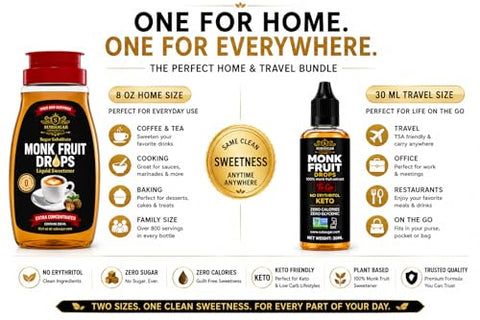 SubSugar Home & Travel Monk Fruit Sweetener Bundle