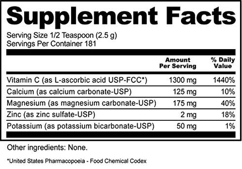 NutriBiotic HypoAller C Powder Vitamin C and Minerals 1300 Mg Vitamin C for Antioxidant and Collagen Support Buffered with Calcium Magnesium Zinc and Potassium Gluten and GMO 16 Oz