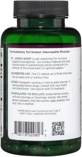 Vitanica St. John's Wort Capsules - Non-GMO Potent 0.3% (900mcg) Hypericin Saint Johns Wort for Mood Emotional & PMS Support Vegan Supplement 90 Count (St. John's Wort)