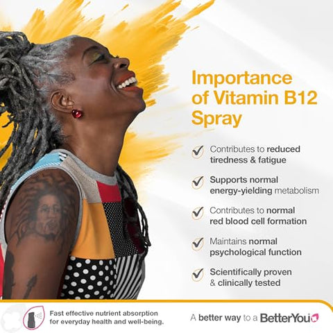 Betteryou Boost Vitamin B12 Oral Spray - Natural Liquid Supplement - Vitamin Spray For Daily B12 Intake - Green Tea And Chromium 0.85 Oz