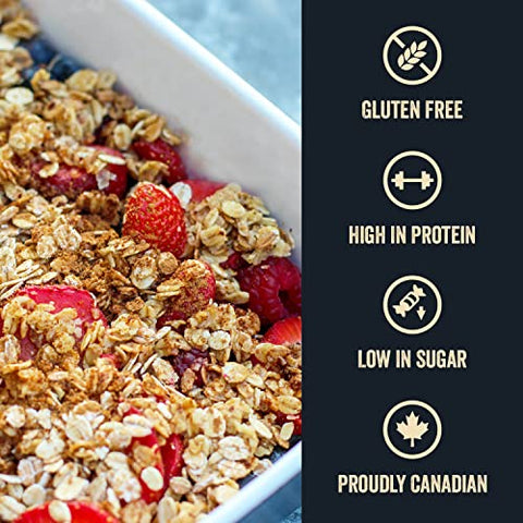 Stoked Oats - Mountain Maple High Protein, Low Sugar Breakfast - Gluten Free, High Fiber, Non GMO Oatmeal - Perfect for overnight oats (11.3oz)