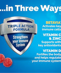 Emergen-C Immune Triple Action Immune Support Gummies Betavia (R) 1000Mg Vitamin C B Vitamins Vitamin D And Antioxidants Raspberry 45 Count