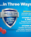 Emergen-C Immune Triple Action Immune Support Gummies Betavia (R) 1000Mg Vitamin C B Vitamins Vitamin D And Antioxidants Raspberry 45 Count