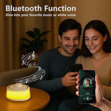 Donow White Noise Sound Machine With Light Bluetooth 30 Soothing Sounds Knob Volume Control 8 Colors Night Light With Memory Function Sleep Timer White Noise Machine For Sleeping Adults Baby