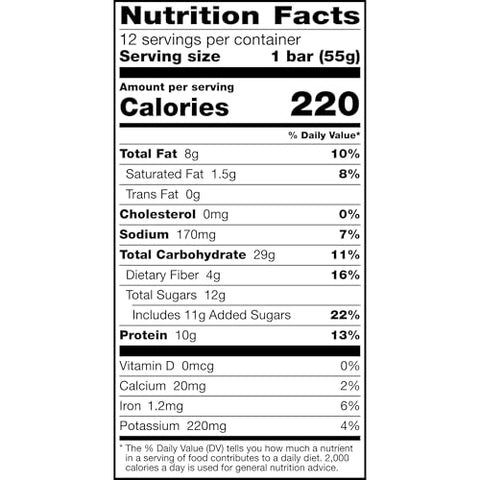 RXBAR Nut Butter and Oat Protein Bars, Protein Snacks, Snack Bars, Honey Cinnamon Peanut Butter, 23.2oz Box (12 Count)