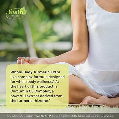 Irwin Naturals Wholebody Turmeric+ 60 Liquid Softgels Bioperine Complex Enhanced Absorption 30 Total Servings