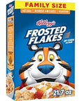 Kellogg's Frosted Flakes Breakfast Cereal, Kids Cereal, Family Breakfast, Family Size, Original, 21.7oz Box (1 Box)