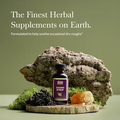 Gaia Herbs Cough Syrup Original Soothes Occasional Dry Coughs With Honey Ivy Leaf Black Elderberry 4 Fl Oz