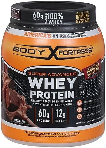 Body Fortress 100% Whey Premium Protein Powder Chocolate 1.78Lbs (Packaging May Vary) & 100% Whey Premium Protein Powder Chocolate Peanut Butter 1.78Lbs (Packaging May Vary)