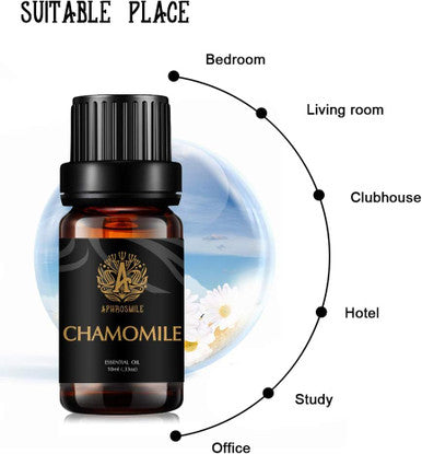 Aromatherapy Essential Oils, Chamomile Aromatherapy Essential Oils (0.33 oz - 10ml), 100% Pure Essential Oils Chamomile Scent for Diffuser, Humidifier, Massage, Aromatherapy, Skin & Hair Care