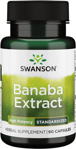 Swanson High Potency Banaba Extract - Herbal Supplement to Hep Maintain Healthy Blood Glucose Levels - Supporting Daily Health Maintenance - (90 Capsules 60mg Each)