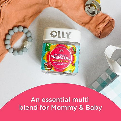 Olly The Essential Prenatal Gummy Multivitamin 30 Day Supply (Gummies) Sweet Folic Acid & Men'S Multivitamin Gummy Overall Health And Immune Support Vitamins A C D E B