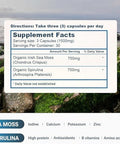 Organic Sea Moss Spirulina, 90 Capsules, 100% Organic Sea Moss Spirulina, Strength & Endurance- High Potency Sea Moss Supplement, Made In Usa, Superfood Capsules For Men & Women, Vegan