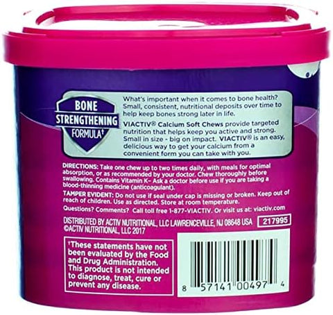 Viactiv Calcium Choc Chew Size 60ct Viactiv Calcium Chocolate Chew 60ct