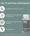 Pure For Men T-Support Supplement Vegetarian Total Support For Men With Maca, Vitamin D, & Ashwagandha, Muscle Health Endurance, Strength, Focus, & Energy Support 60 Capsules