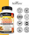 Organic Turmeric Curcumin And Ginger Supplement (1 Month Supply) Plus 65 Billion Cfu Daily Probiotic Supplement (1 Month Supply)