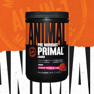 Animal Primal Muscle Hydration + Preworkout Powder Ã¢â‚¬â€œ Contains Beta Alanine 3Dpump Caffeine & Electrolytes Ã¢â‚¬â€œ Improves Energy Focus Endurance & Absorption Ã¢â‚¬â€œ Fruit Punch Flavor 17.9 Oz