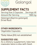 HerbEra Galangal 120 Capsules, 500 mg, Galangal (Alpinia Galangal) Dried Root (120 Capsules)