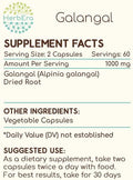 HerbEra Galangal 120 Capsules, 500 mg, Galangal (Alpinia Galangal) Dried Root (120 Capsules)