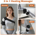 Flaremore Cordless Heated Knee Massager With Vibration Heated Knee Brace Wrap Heating Knee Pad For Knee Elbow Knee Heating Pad For Arthritis With 6 Heating Levels 3 Massage Modes&Timer (Black+White)